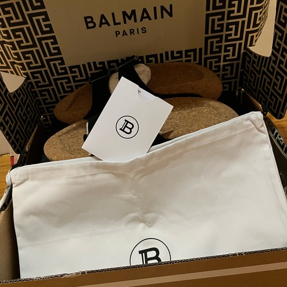 Men’s Balmain B-It Slides (mules) - leather, rubber, cork - Picture 8 of 12